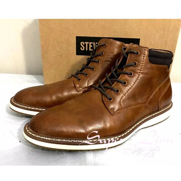 NEW Steve Madden Men's P-Jelen Leather Zip Chukka Boots - Picture 3 of 8